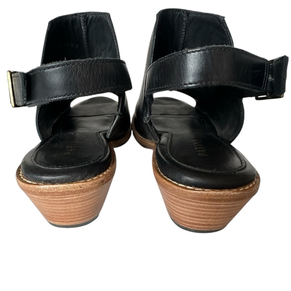 Patina Portland Leather Co. Black Leather Sling Back Sandals Size 8.5 - Picture 9 of 13